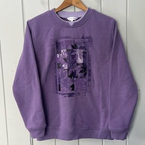 Northern Reflections Crewneck Sweatshirt Purple Floral Size Medium